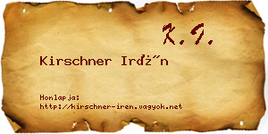 Kirschner Irén névjegykártya